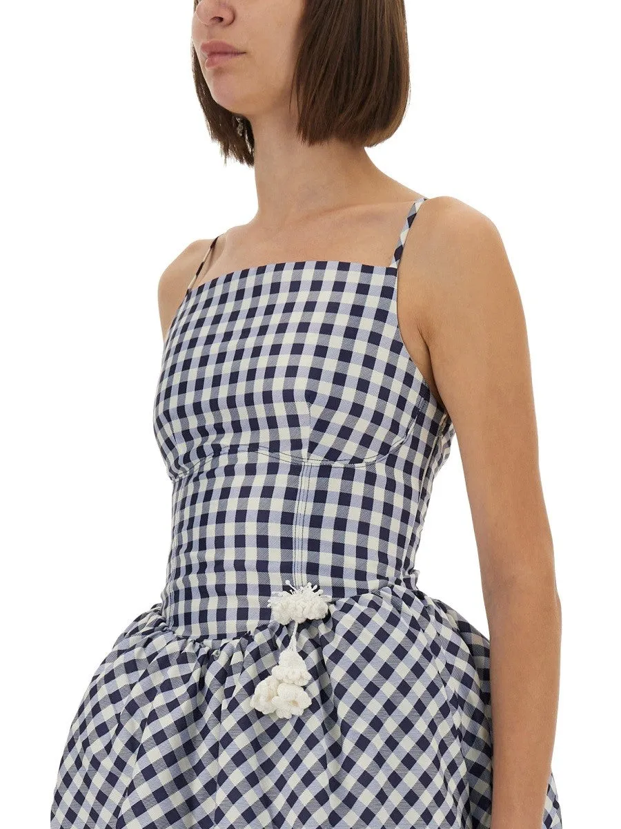 SELF-PORTRAIT CHECKERED TAFFETA MINI DRESS sold by Siebentaschen product image thumbnail 4