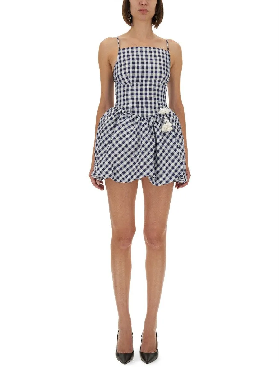 SELF-PORTRAIT CHECKERED TAFFETA MINI DRESS sold by Siebentaschen