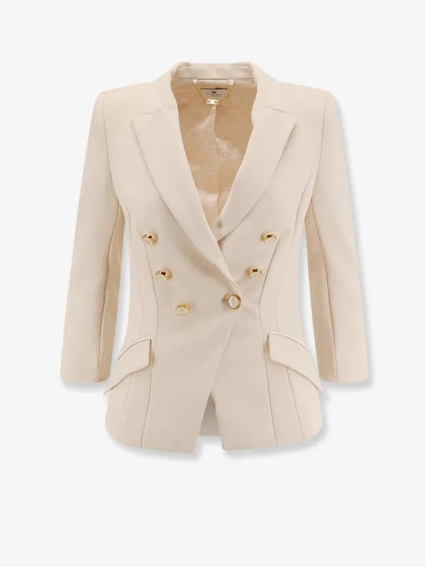 Elisabetta Franchi Fitted blazer with logoed buttons sold by Siebentaschen