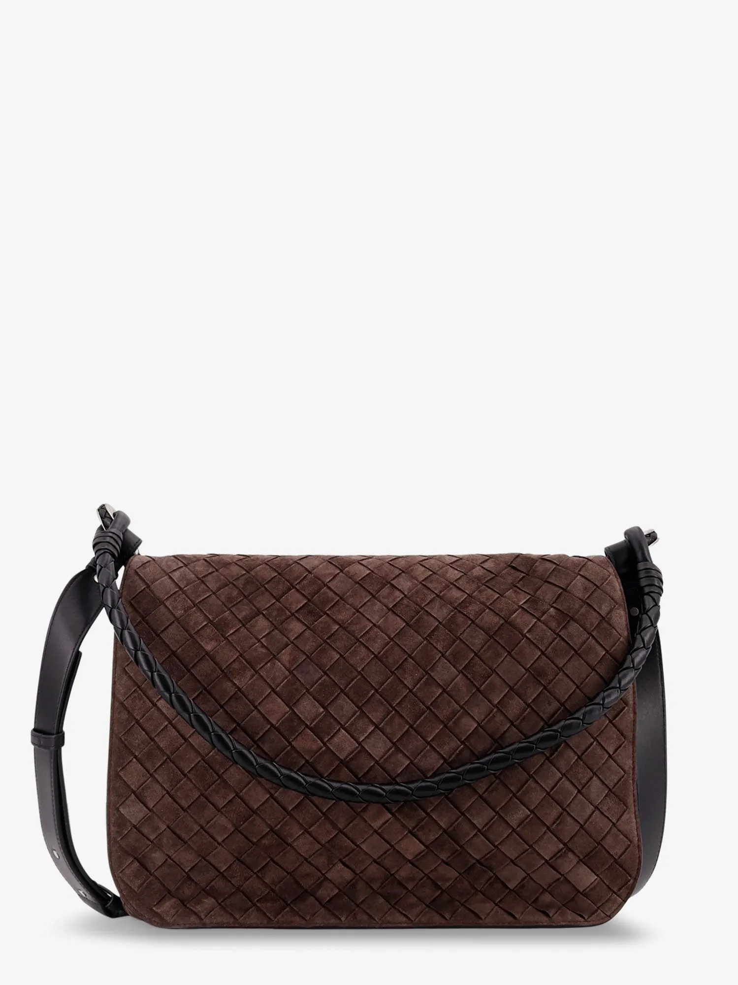 Bottega Veneta Intrecciato suede shoulder bag sold by Siebentaschen