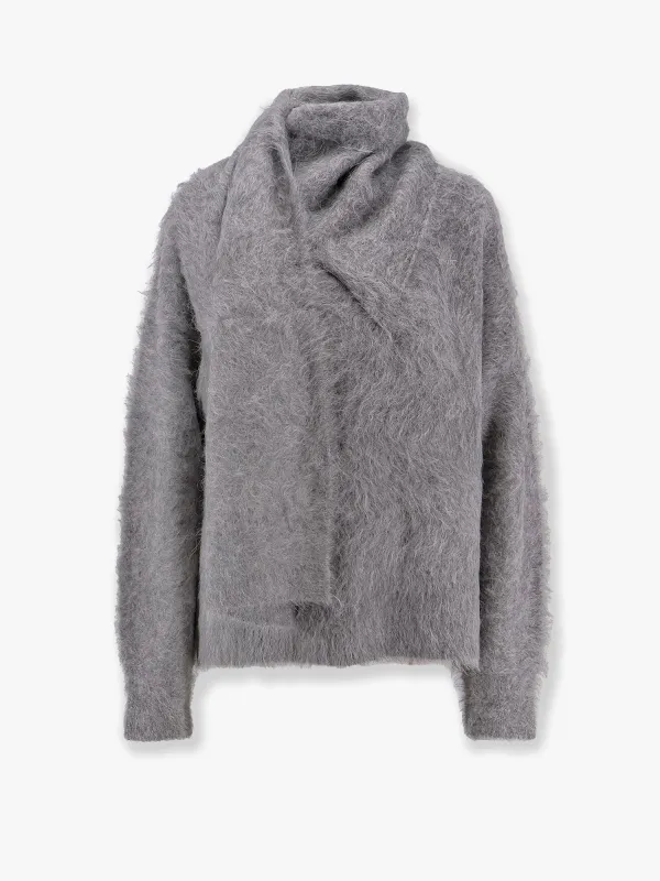 TOTEME Draped-scarf alpaca blend sweater sold by Siebentaschen