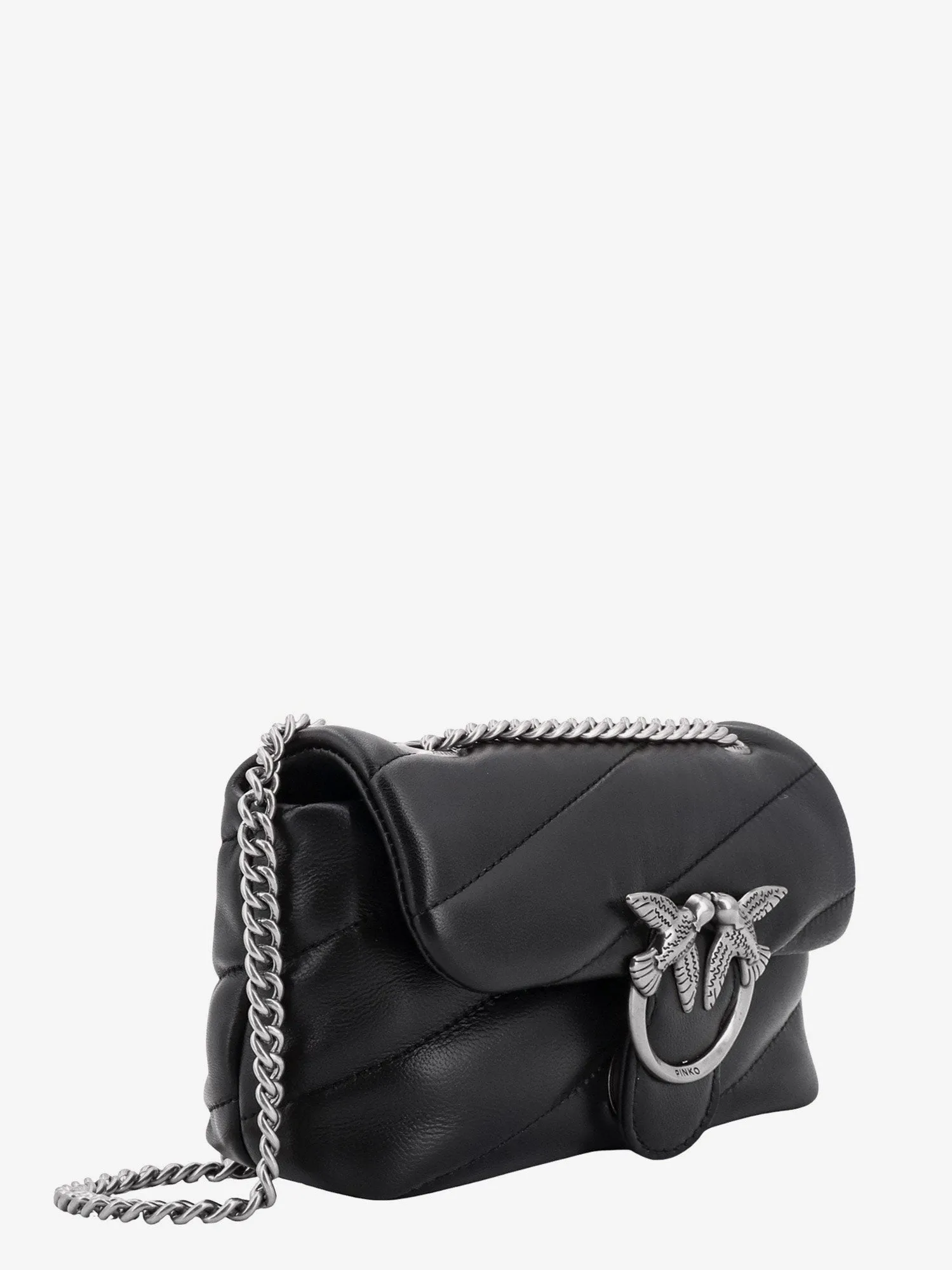 Pinko Matelassé leather shoulder bag with iconic love birds buckle sold by Siebentaschen product image thumbnail 3