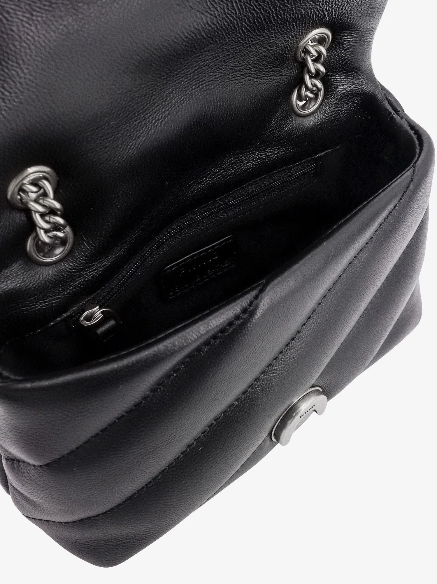 Pinko Matelassé leather shoulder bag with iconic love birds buckle sold by Siebentaschen product image thumbnail 4