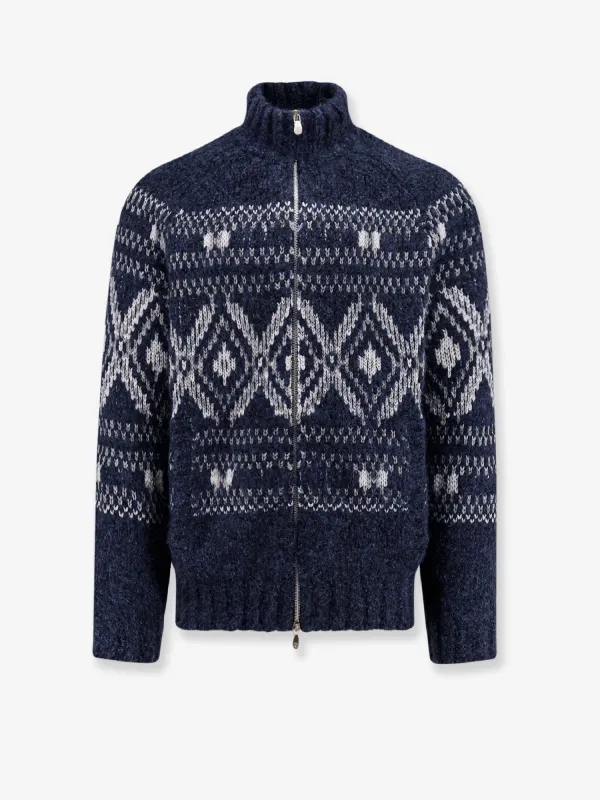 Brunello Cucinelli Alpaca blend cardigan with embroideries sold by Siebentaschen