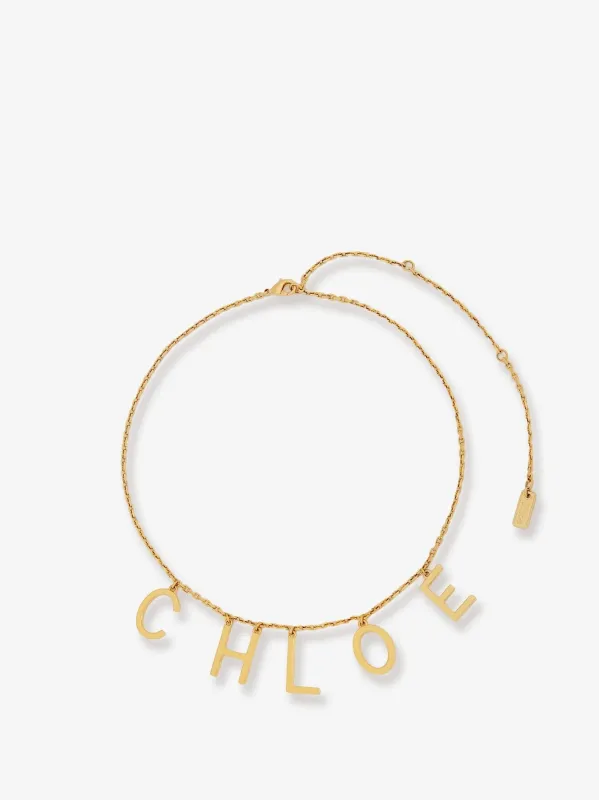CHLOE' Chloé Letters brass necklace sold by Siebentaschen