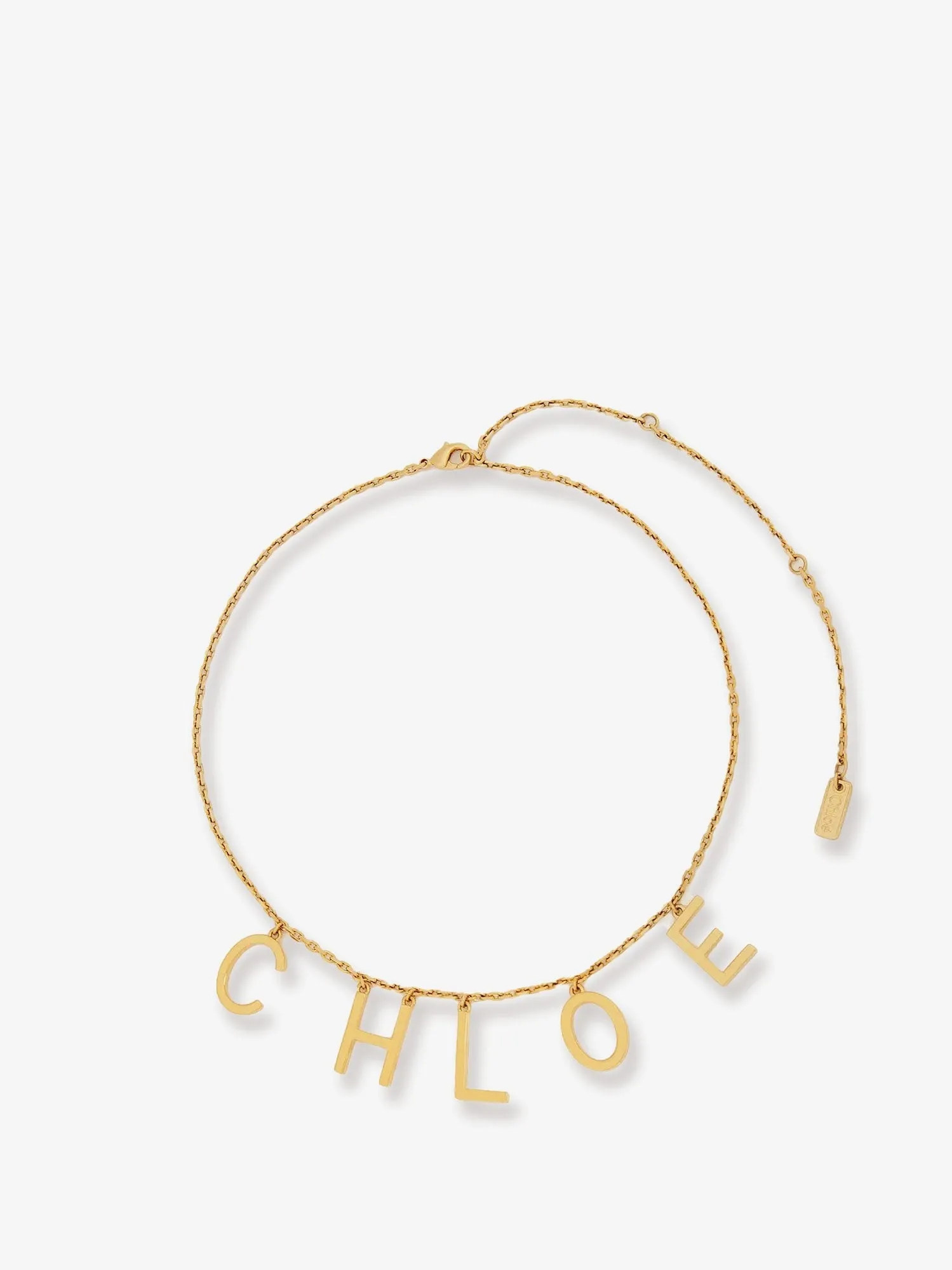 CHLOE' Chloé Letters brass necklace sold by Siebentaschen