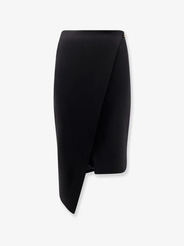 Elisabetta Franchi Asymmetrical viscose and wool skirt sold by Siebentaschen