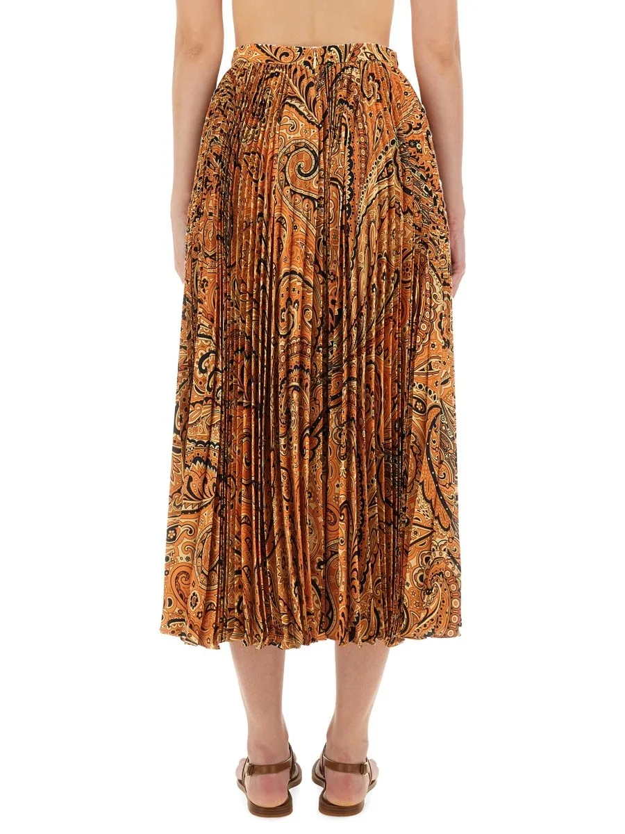 Etro PLEATED SABLÉ SKIRT WITH PRINT sold by Siebentaschen product image thumbnail 3