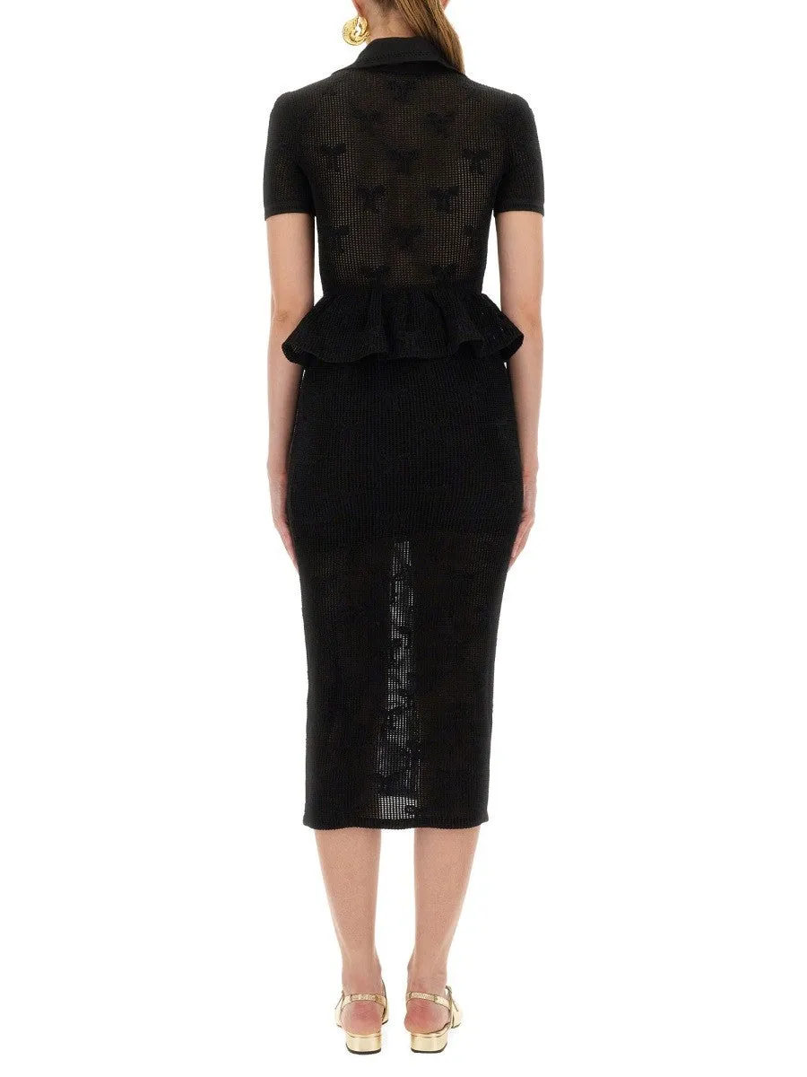 SELF-PORTRAIT MIDI CROCHET DRESS WITH BOWS sold by Siebentaschen product image thumbnail 3