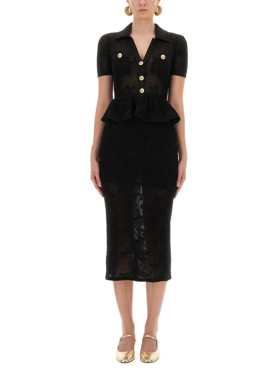 SELF-PORTRAIT MIDI CROCHET DRESS WITH BOWS sold by Siebentaschen