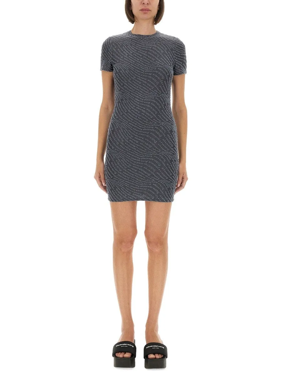 ALEXANDERWANG.T JACQUARD MINI DRESS WITH LOGO sold by Siebentaschen