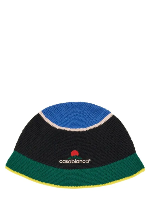 CASABLANCA CROCHET HAT WITH LOGO sold by Siebentaschen