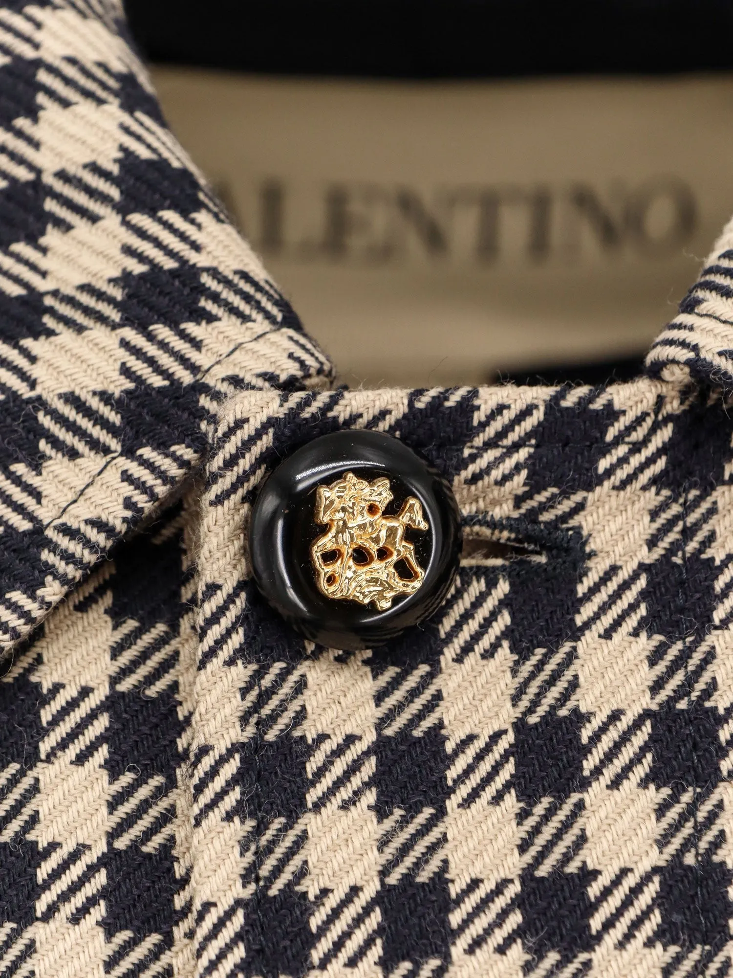 Valentino Wool and cotton coat with Vichy motif sold by Siebentaschen product image thumbnail 3