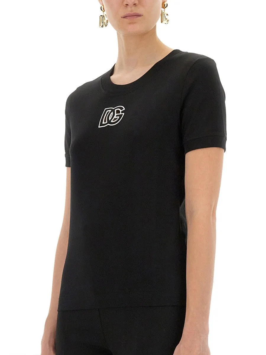 Dolce & Gabbana JERSEY T-SHIRT WITH DG LOGO EMBROIDERY sold by Siebentaschen product image thumbnail 2