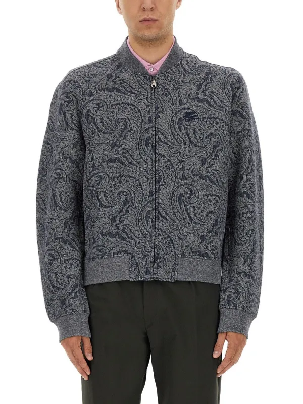Etro JACQUARD BOMBER JACKET WITH LOGO sold by Siebentaschen