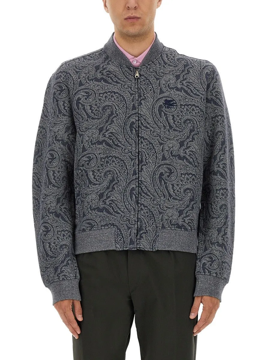 Etro JACQUARD BOMBER JACKET WITH LOGO sold by Siebentaschen