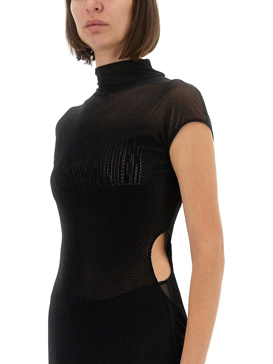 JEAN PAUL GAULTIER MESH DRESS WITH FLOCKED LOGO sold by Siebentaschen product image thumbnail 4