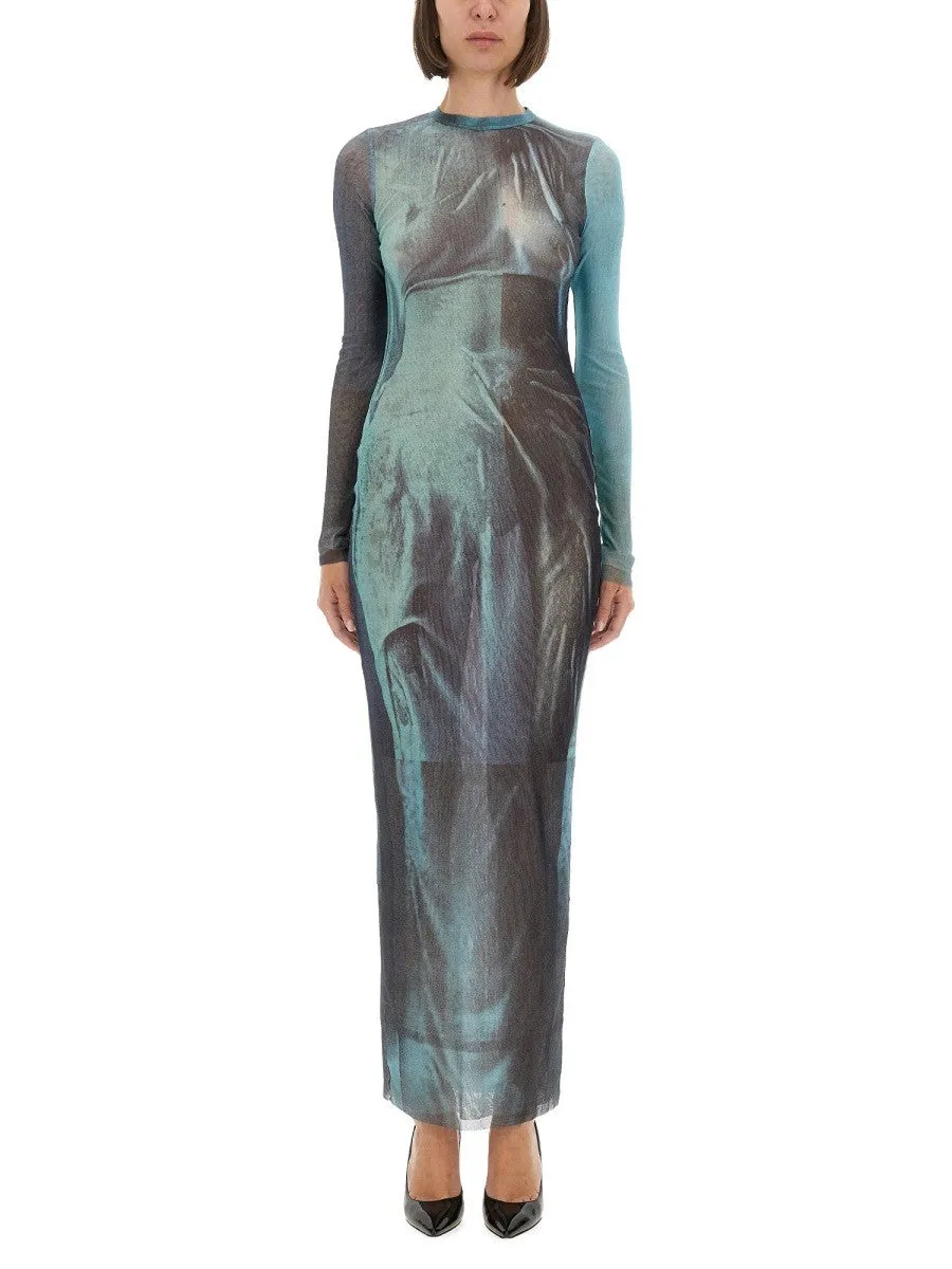 JEAN PAUL GAULTIER "WATER" MESH LONG DRESS sold by Siebentaschen