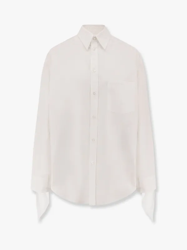 Balenciaga Oversize cotton shirt with knotted details sold by Siebentaschen