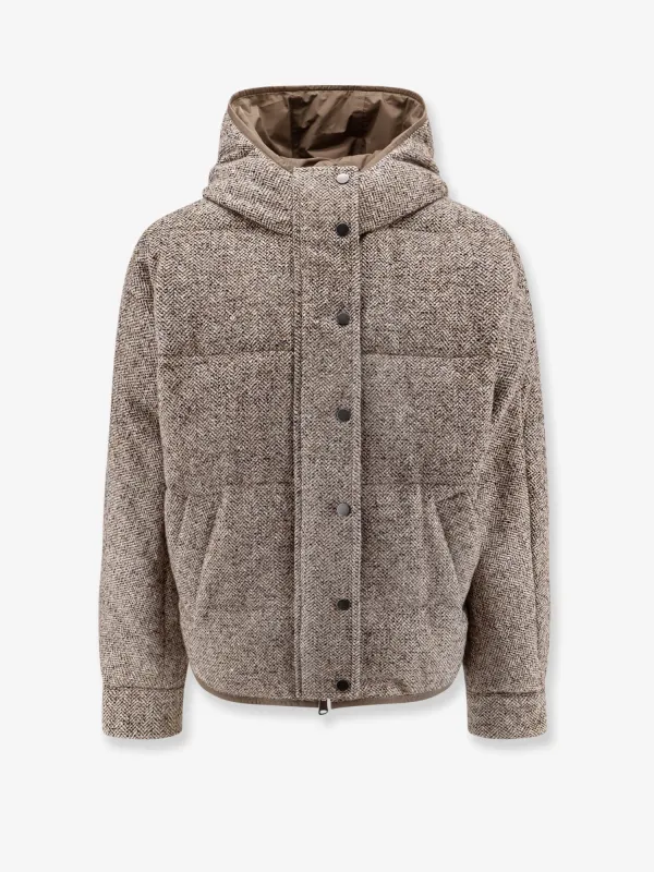 Brunello Cucinelli Reversible wool and silk down jacket sold by Siebentaschen