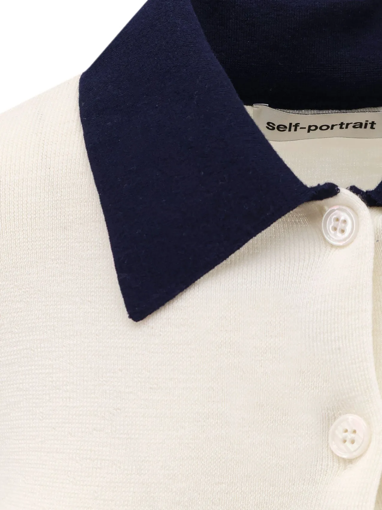 SELF PORTRAIT Wool cardigan with contrasting collar sold by Siebentaschen product image thumbnail 5