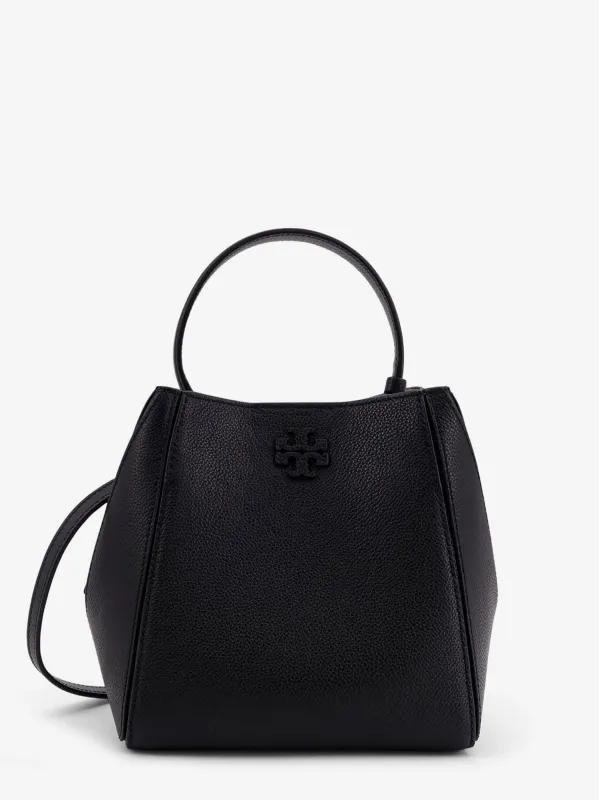 Tory Burch McGraw Small leather bucket bag sold by Siebentaschen