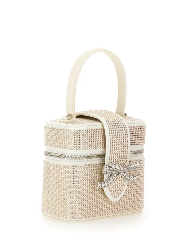 SELF-PORTRAIT SATIN BEAUTY CASE WITH RHINESTONES sold by Siebentaschen