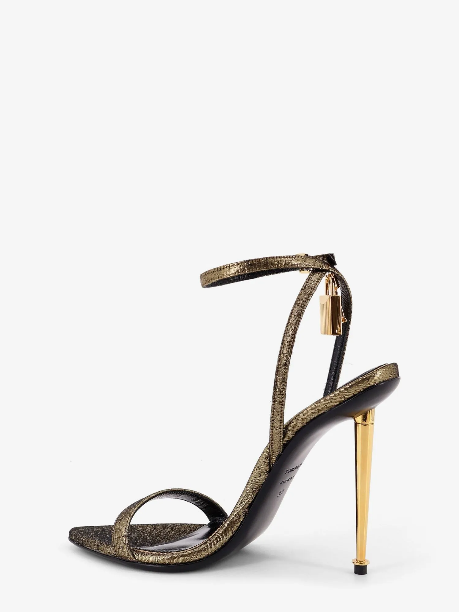 TOM FORD Laminated leather sandals with logoed padlock sold by Siebentaschen product image thumbnail 3