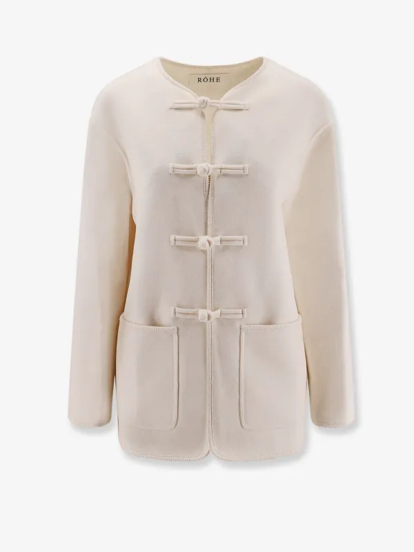 ROHE Mandarin closure wool jacket sold by Siebentaschen