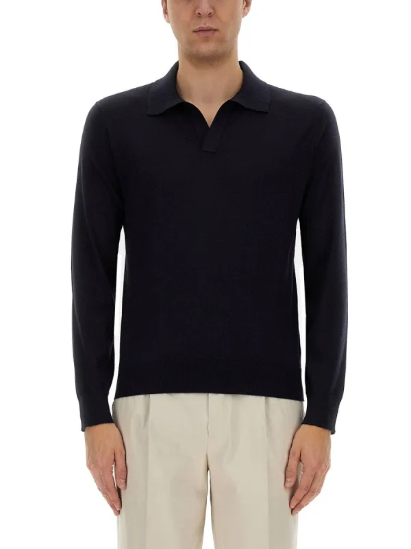 Zegna CASHMERE AND SILK POLO SHIRT sold by Siebentaschen