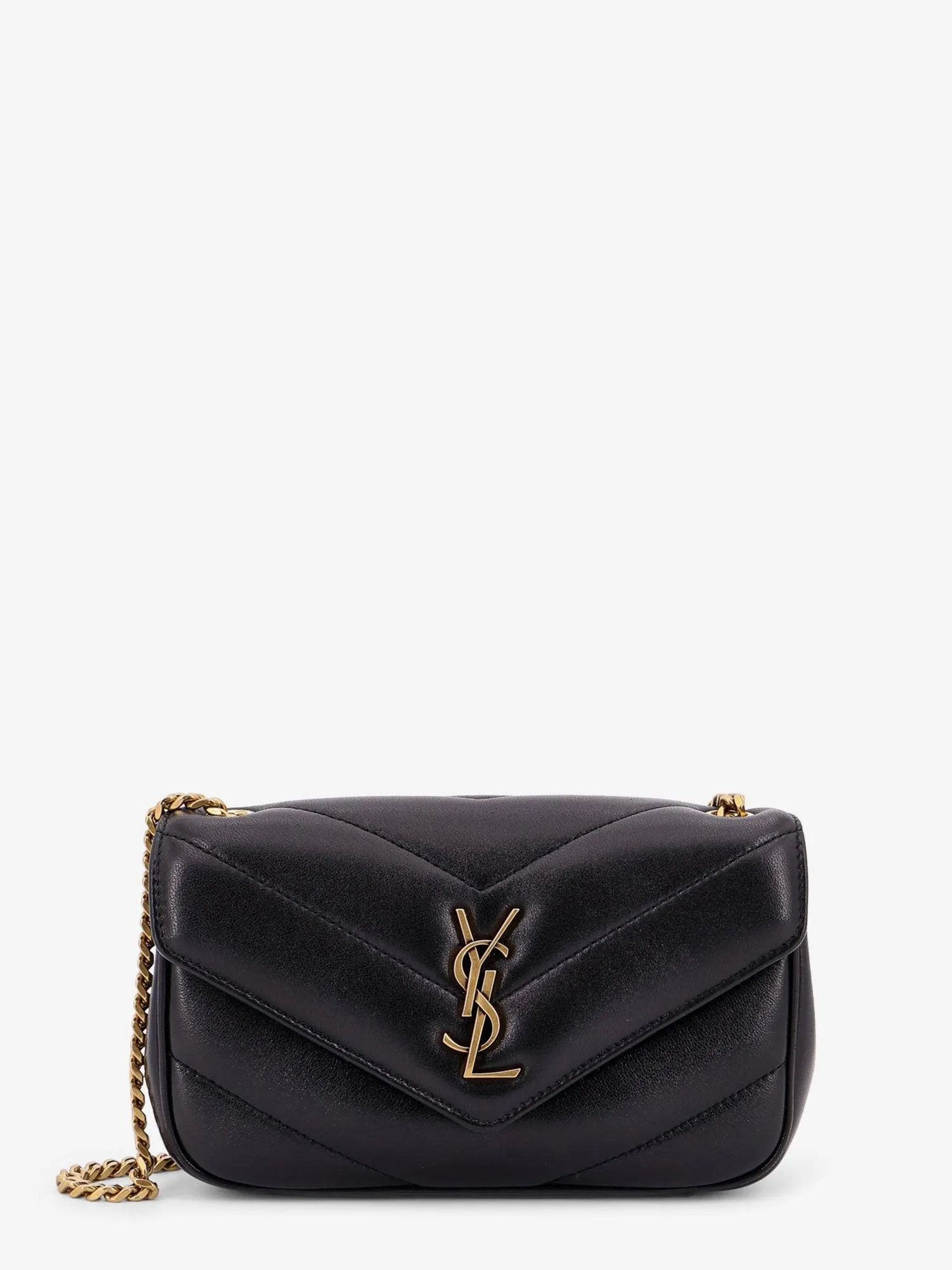 Saint Laurent Loulou Mini leather shoulder bag with Chevron stitchings sold by Siebentaschen