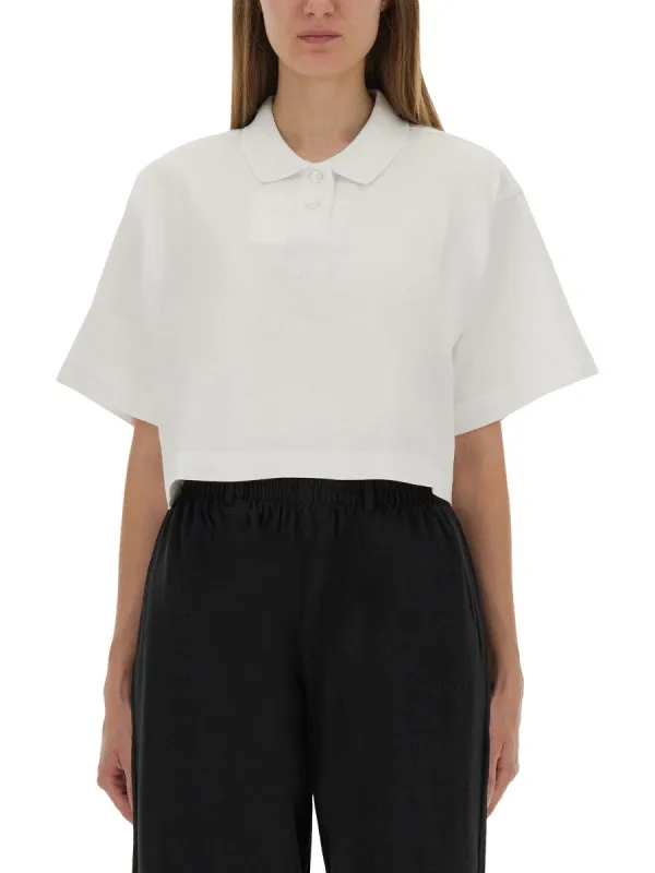 Alexander Wang CROPPED JERSEY POLO SHIRT sold by Siebentaschen