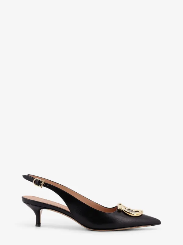 Ferragamo Sara leather décolleté with Gancini detail sold by Siebentaschen