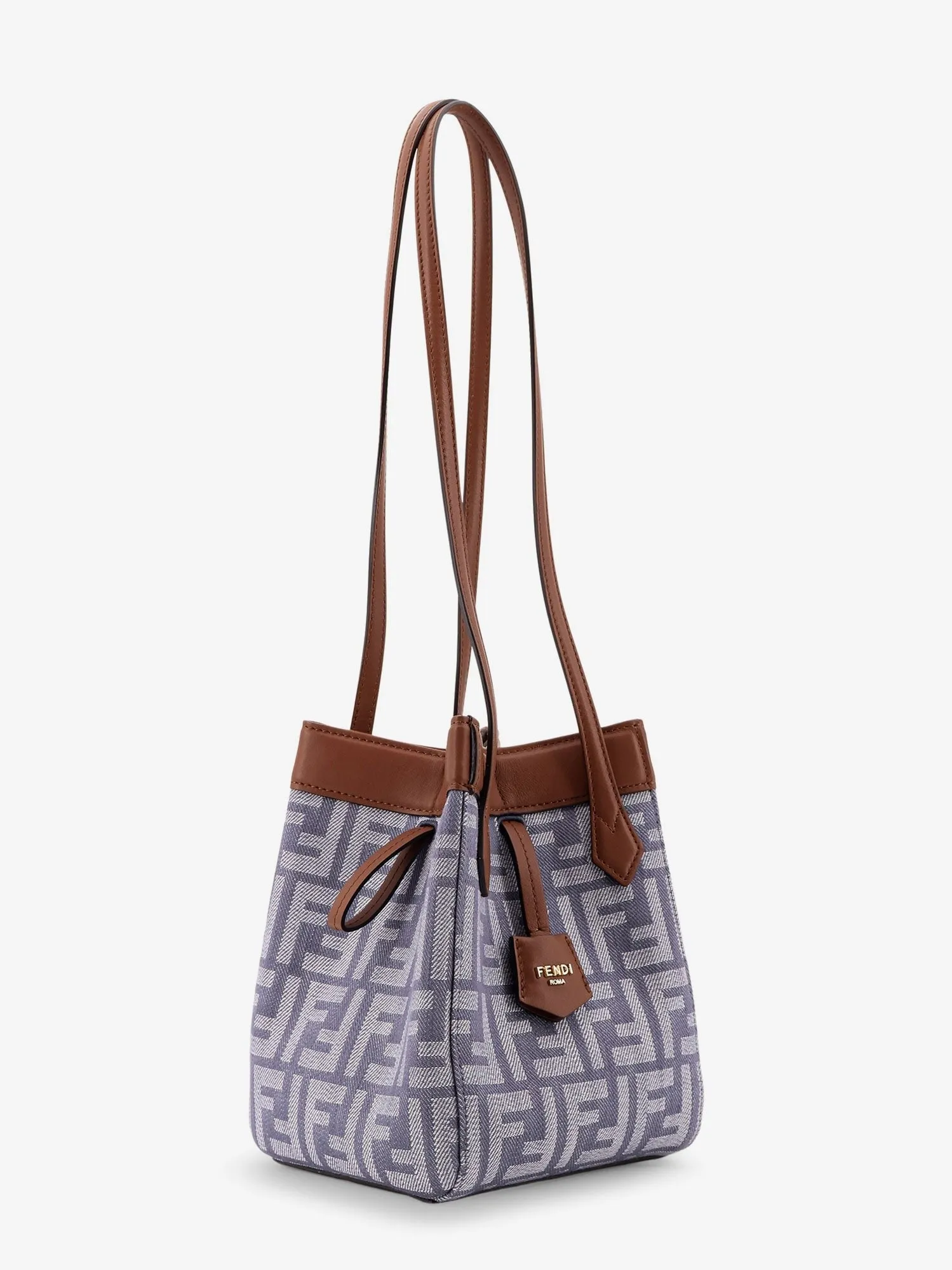 Fendi Origami mini FF Jacquard fabric and leather shoulder bag sold by Siebentaschen product image thumbnail 3