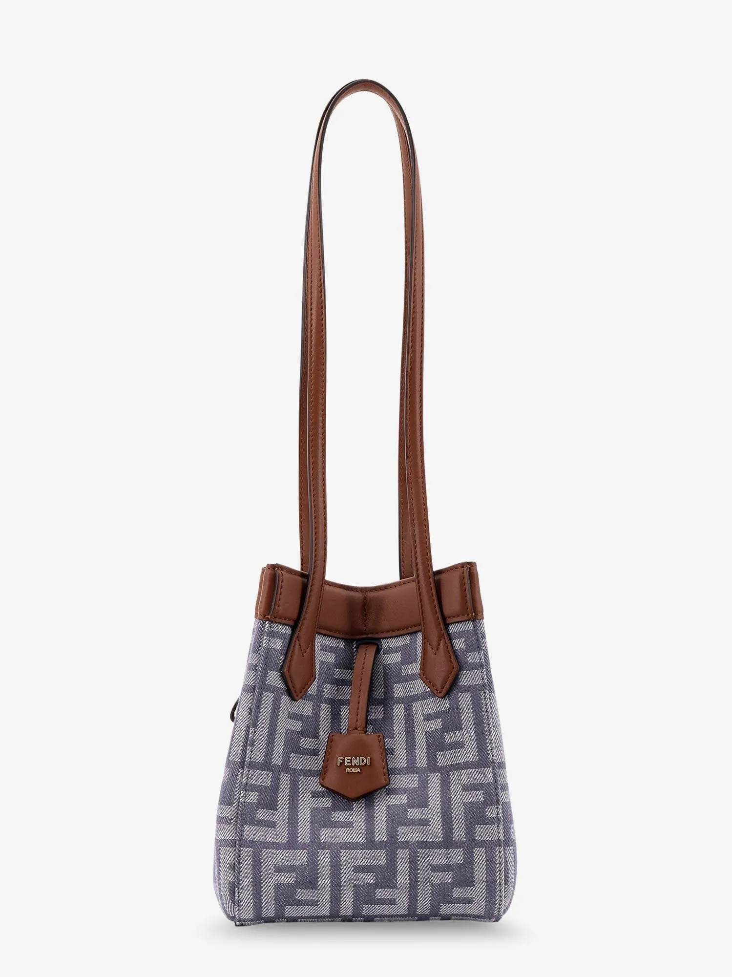 Fendi Origami mini FF Jacquard fabric and leather shoulder bag sold by Siebentaschen