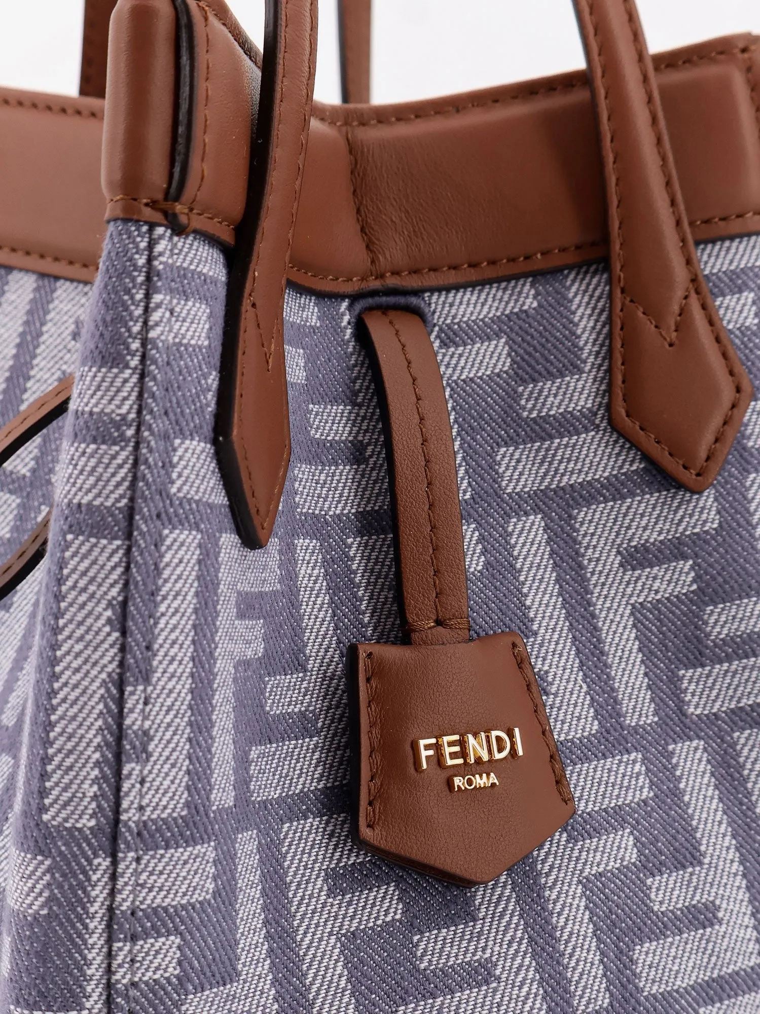 Fendi Origami mini FF Jacquard fabric and leather shoulder bag sold by Siebentaschen product image thumbnail 5