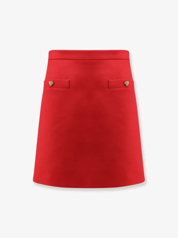 Valentino Crepe Couture skirt with Heart jewel buttons sold by Siebentaschen