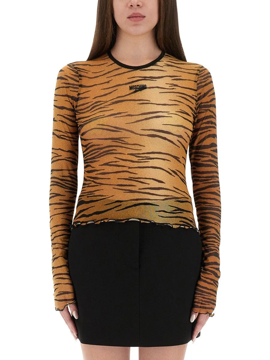 MOSCHINO JEANS MESH TOP WITH ANIMAL PRINT sold by Siebentaschen product image thumbnail 3