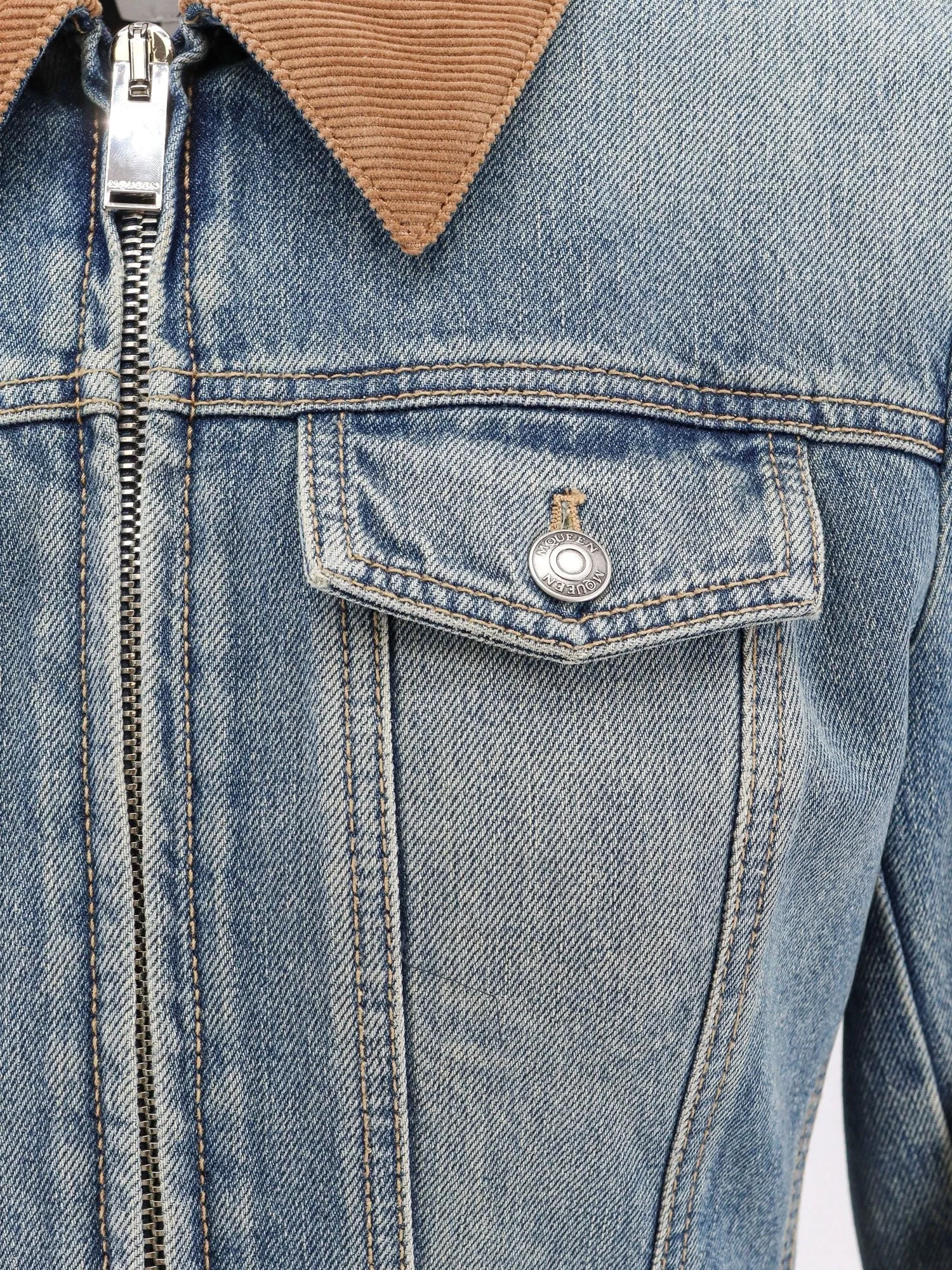 Alexander Mcqueen Denim jacket with volant sold by Siebentaschen product image thumbnail 4