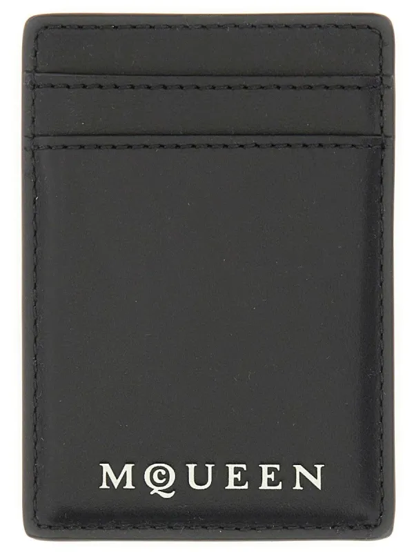 Alexander Mcqueen MAGNETIC CARD HOLDER WITH LOGO sold by Siebentaschen