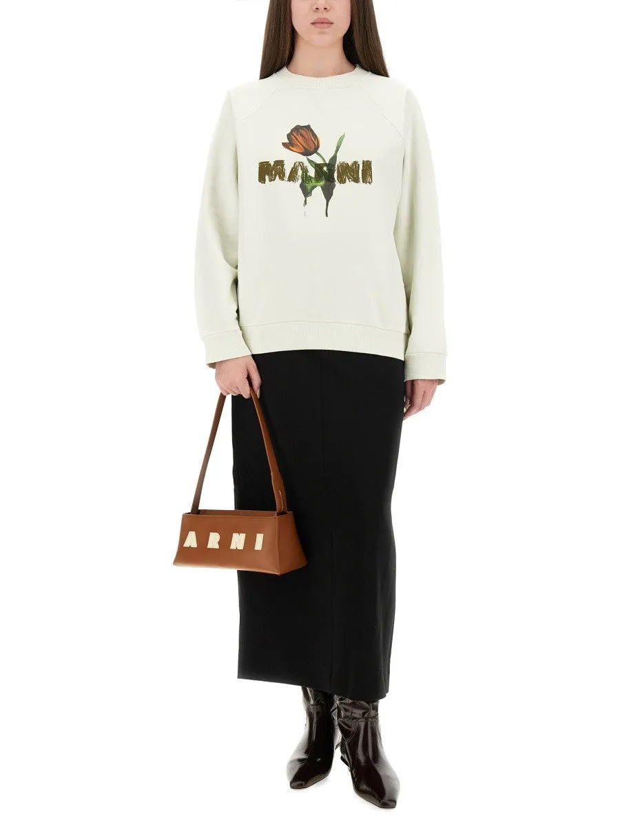 Marni WHITE COTTON SWEATSHIRT WITH TULIP PRINT sold by Siebentaschen product image thumbnail 4
