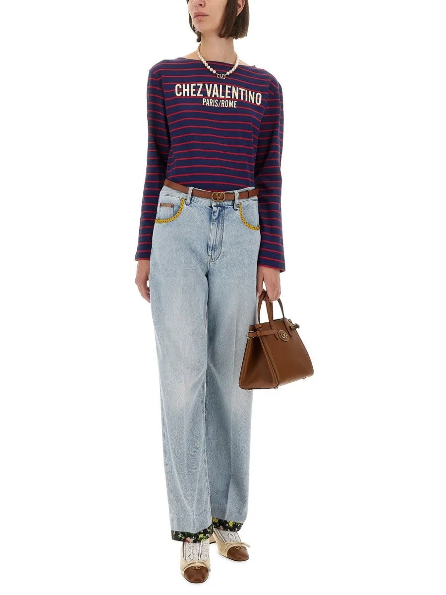 Valentino EMBROIDERED DENIM PANTS sold by Siebentaschen product image thumbnail 2