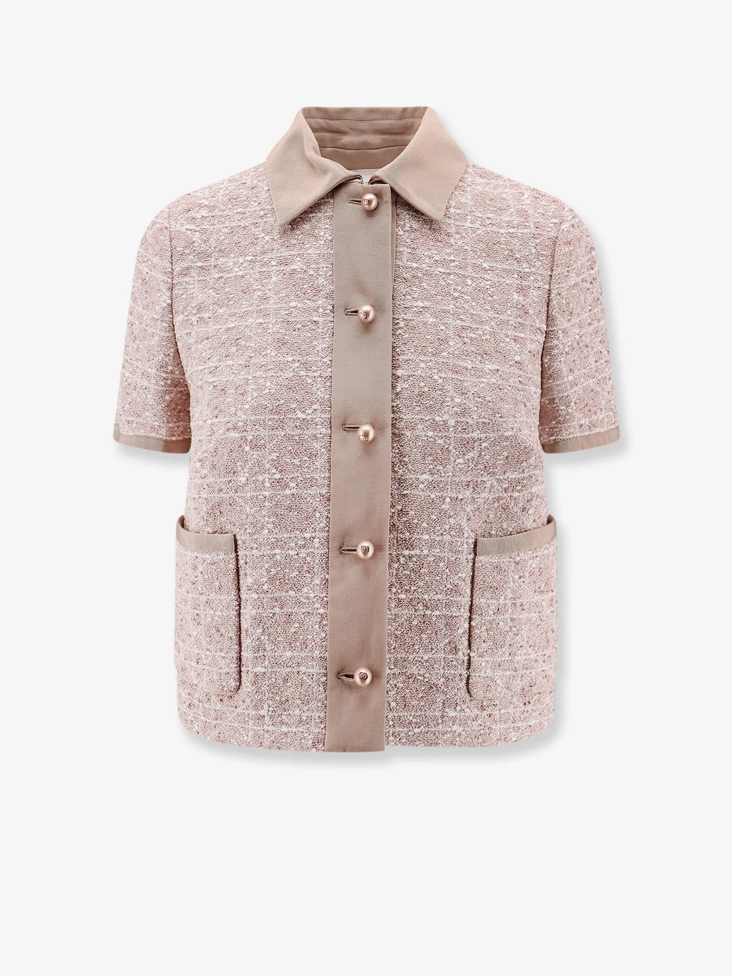 Dior Macrocannage short sleeve cotton blend tweed blazer sold by Siebentaschen