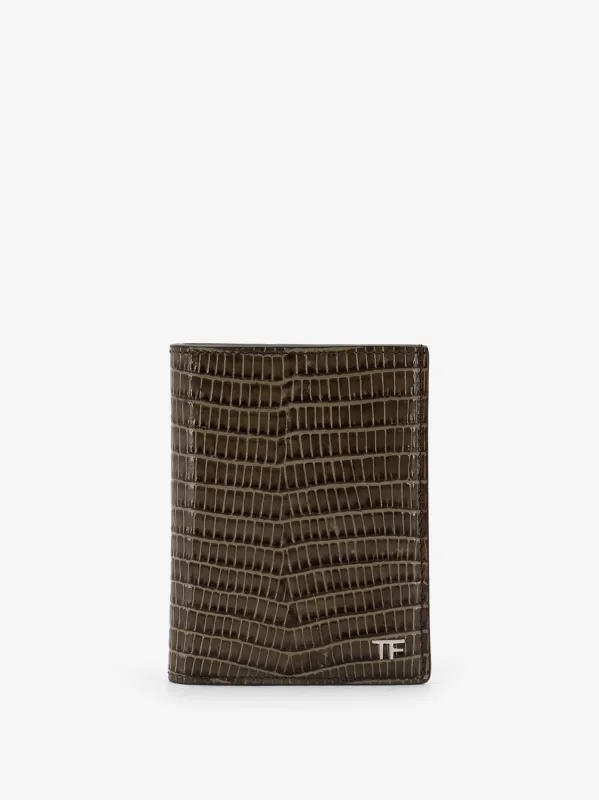 TOM FORD Leather cardholder with croco effect sold by Siebentaschen