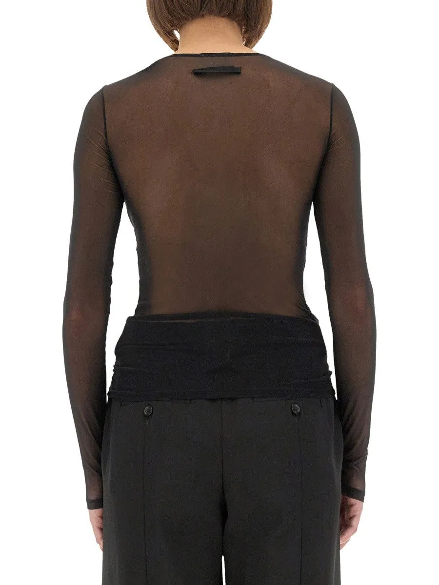 JEAN PAUL GAULTIER TOP WITH EMBROIDERED LOGO sold by Siebentaschen