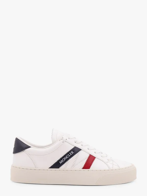 Moncler Monaco2 leather sneakers with logo print sold by Siebentaschen