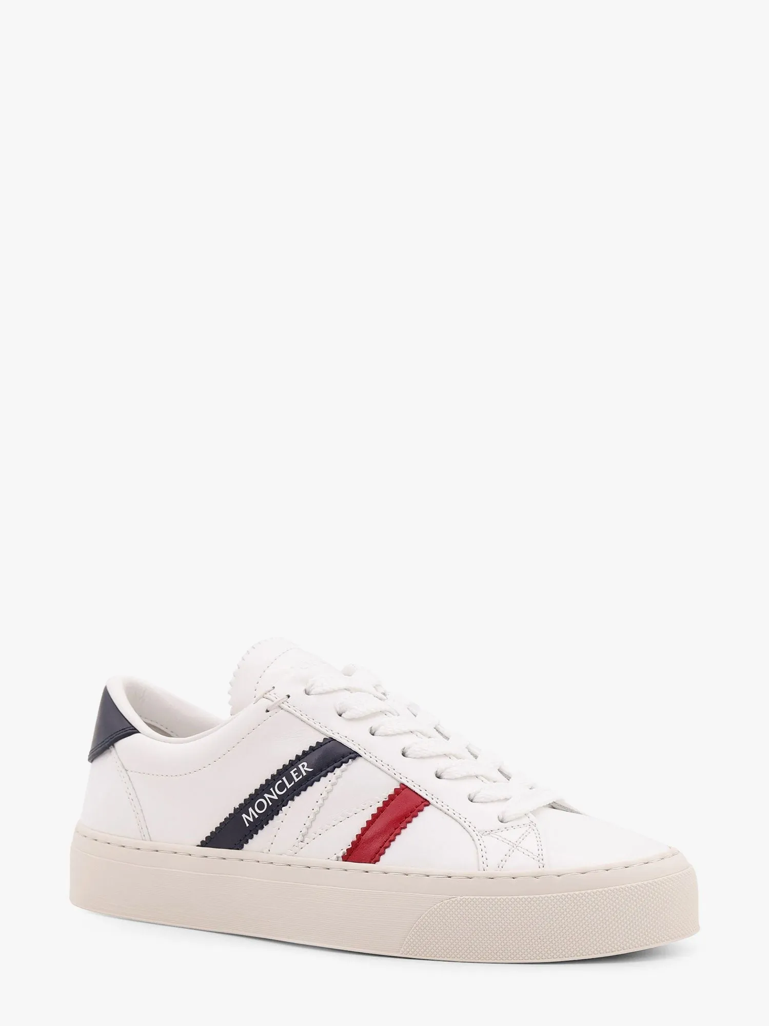 Moncler Monaco2 leather sneakers with logo print sold by Siebentaschen product image thumbnail 2