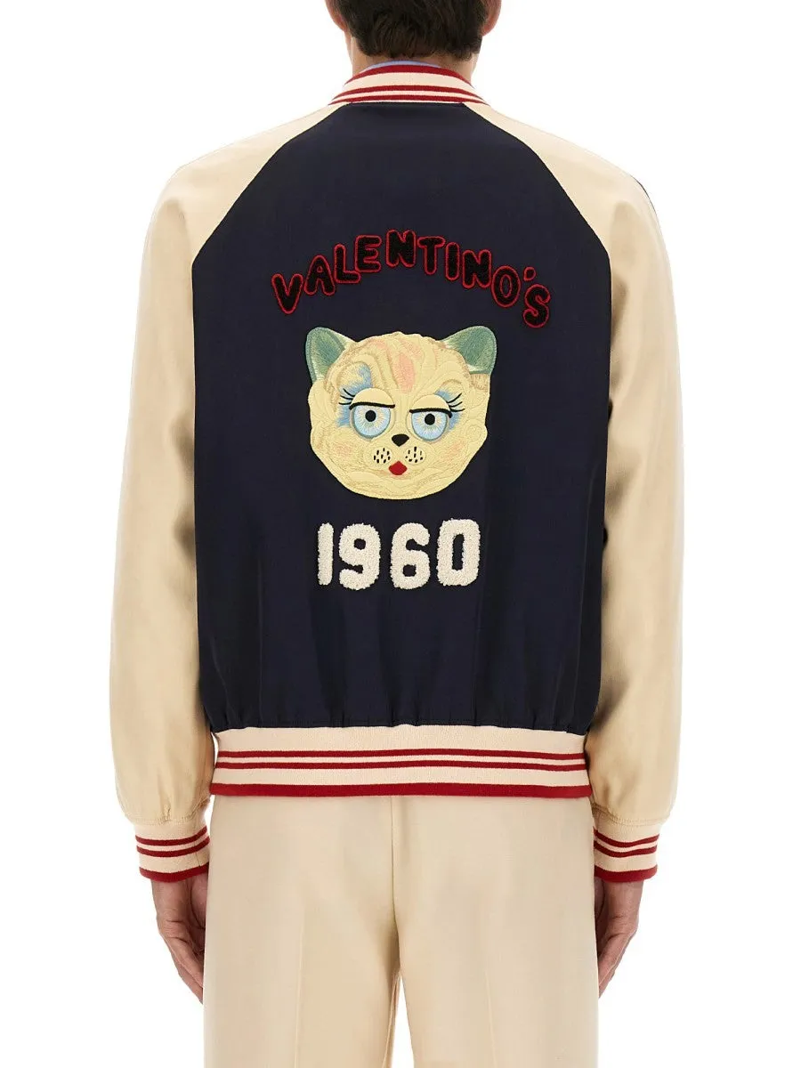 Valentino WOOL AND COTTON BOMBER JACKET WITH VLOGO AND CHAT DE LA MAISON PATCH sold by Siebentaschen product image thumbnail 3