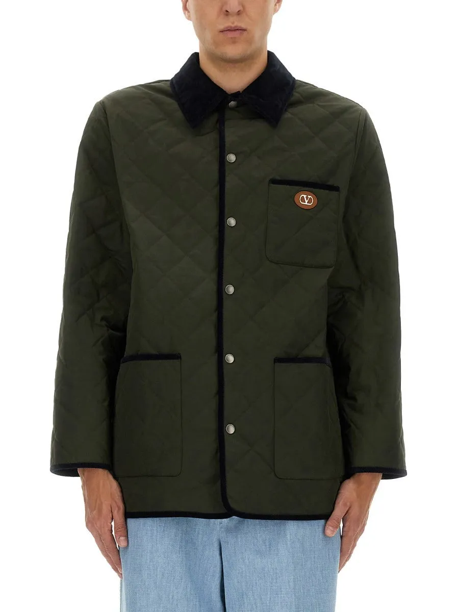 Valentino QUILTED SHIRT JACKET WITH "VLOGO" PATCH sold by Siebentaschen