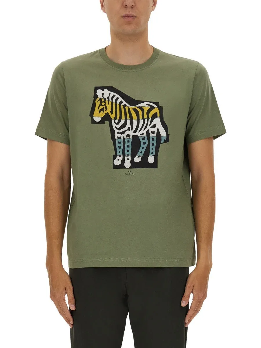 PS BY PAUL SMITH "ZEBRA CUTOUT" T-SHIRT sold by Siebentaschen